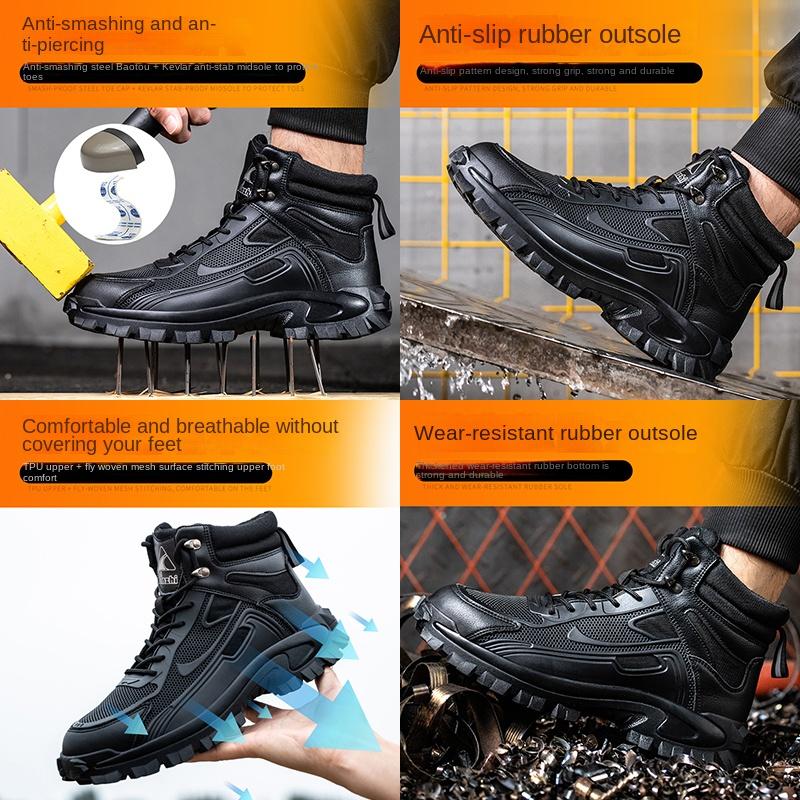 New Fashion 2024 Safety Work Boots For Men Shoes Sneakers Anti Puncture Indestructible Steel Toe Protections Mens Boots