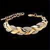 Classical Gold Silver Leaf Design Wrist Chain Alloy Bracelet Comfortable Wrist Bangle Jewelry for Various Occasions