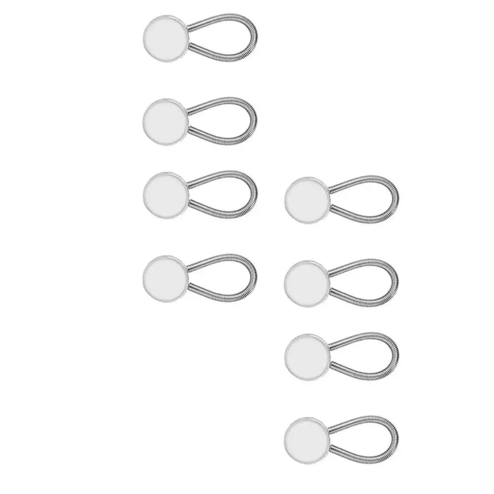8Pcs Metal Collar Button Extender Elastic Neck Extender Shirts Button Expanders Flexible Lengthen Buckle Collar Button Extender