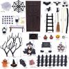Halloween Village Pumpkin And Elf Door Miniature Set Dollhouses Tabletop Decoration Miniature Scene Props