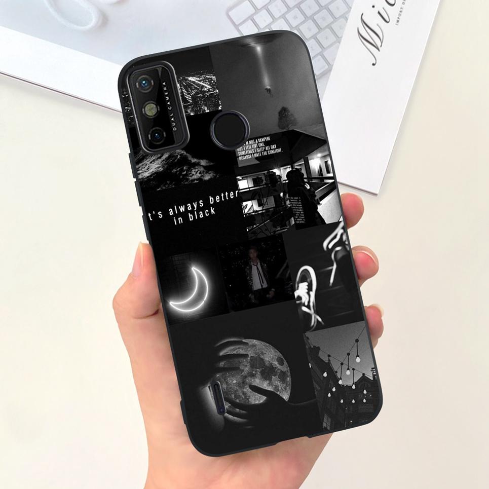 For Tecno Spark 6 Go Case KE5j KE5k Cute Astronaut Cat Night View Cover Liquid Silicone Phone Cases For Spark 6GO Bumper Fundas