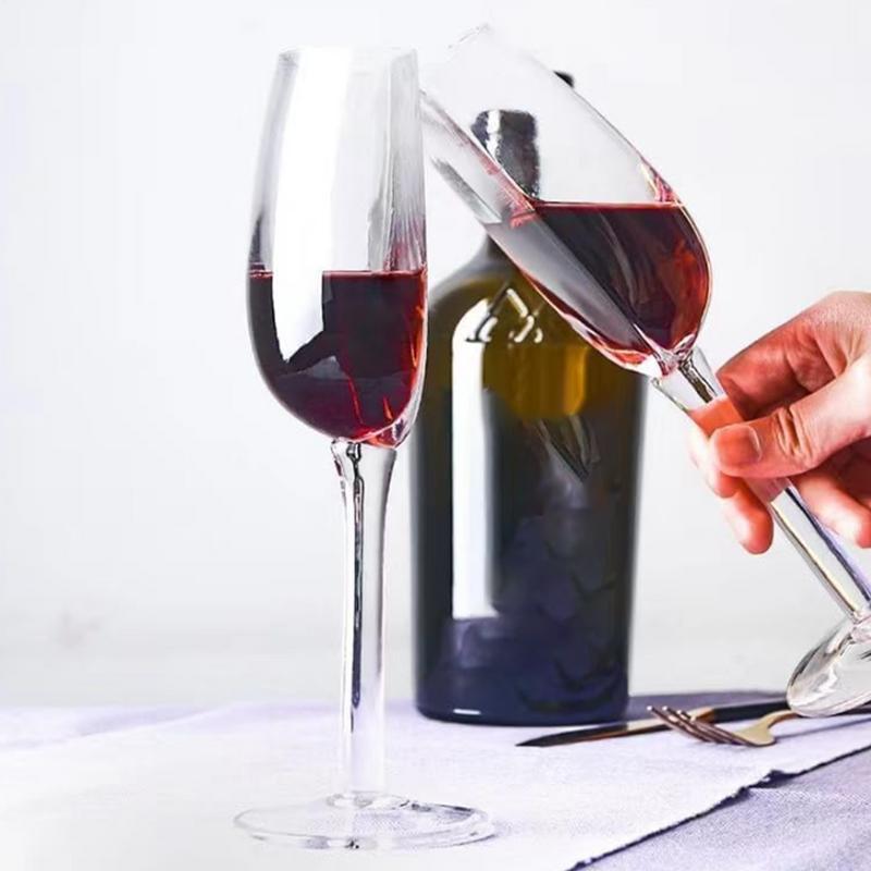 2pcs Semicircular Red Wine Cup 140ml Creative Crystal Glass Portable Clear Half Wine Glass Fun European Creative Crystal Glass