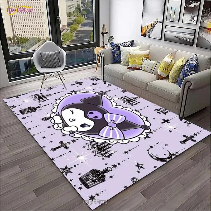 Kuromi Cartoon Anime kawaii Carpet for Living Room Bedroom Cute Rug Kitchen Door Kids Un-slip Floor Mats Alfombra Birthday gift
