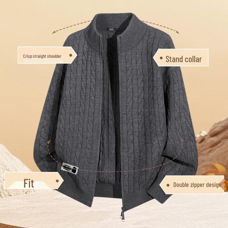 Fingercroxx Men's IT Double-Zipper Knit Cardigan