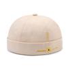 Cotton Cap Solid Color Round Top Hat Headwear Breathable Skullcap Gift Unisex