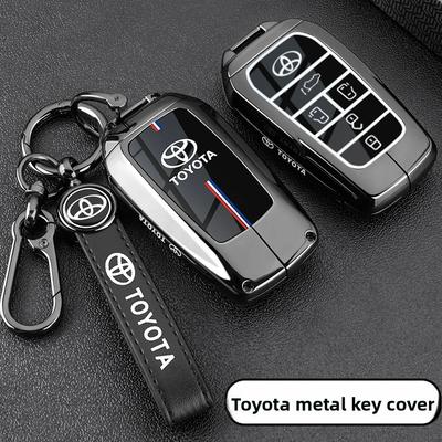 For Venza RAV4 Prime Sienna Land Cruiser Fortuner Mirai Prius Carbon Fiber Car Key Fob Case Cover Keychain 5 6 Button