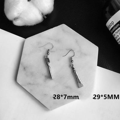 Punk Coin Blade Hanger Toothpaste Toothbrush Earrings