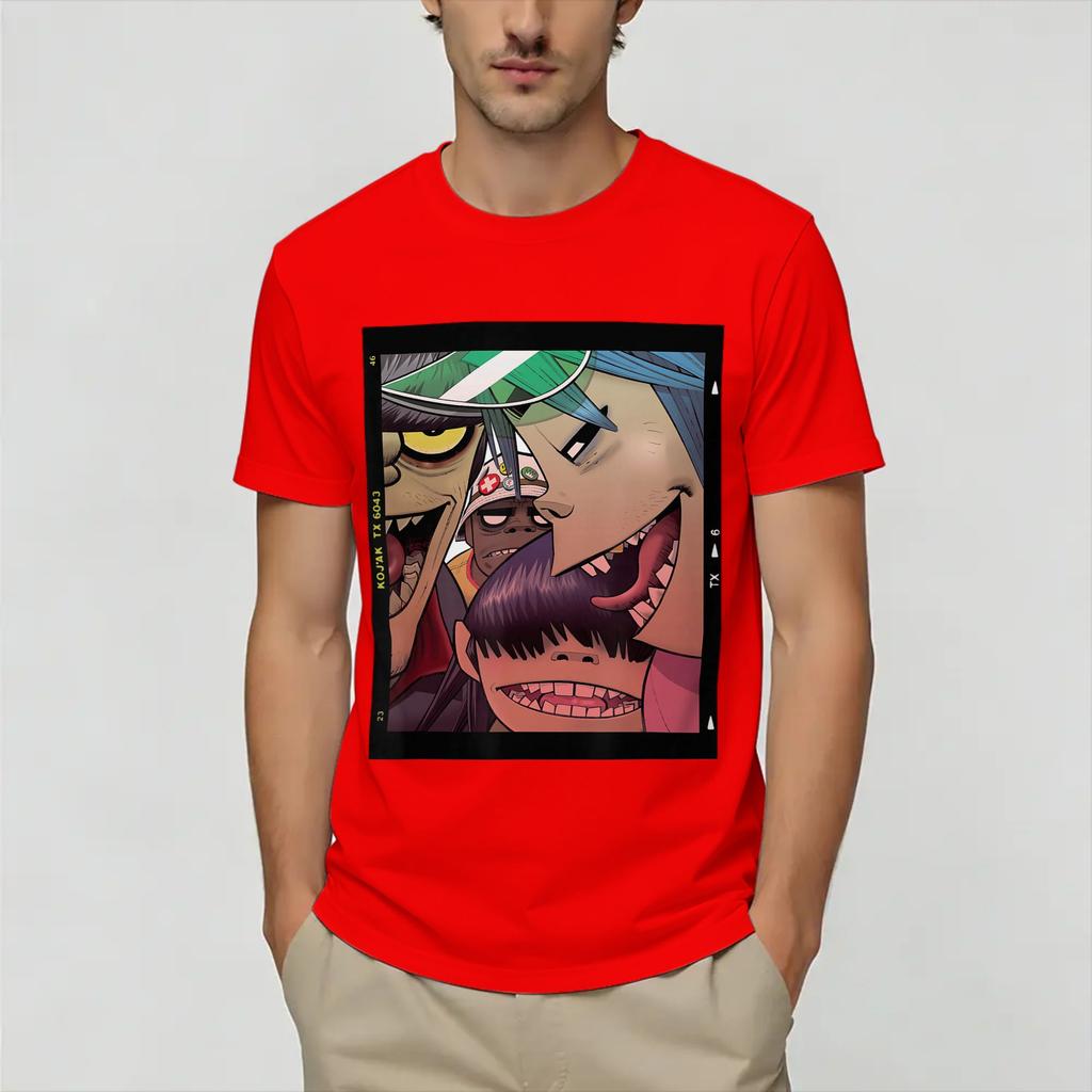 Gorillazs T Shirts Unisexs Pure Cotton Funny Tshirts O Neck Tee Shirt Short Sleeve Clothes Plus Size