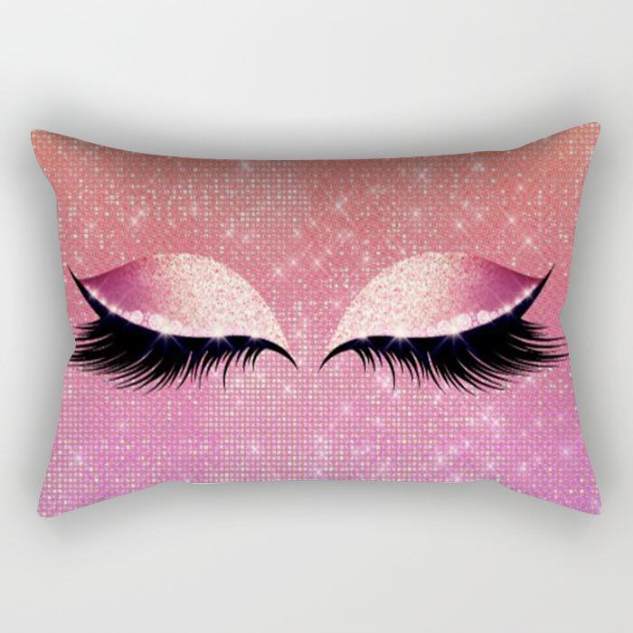 Eyelash Pillow Case European and American Fashion Sleep Waist Pillow Case Living Room Sofa Cushion Pillow Core
