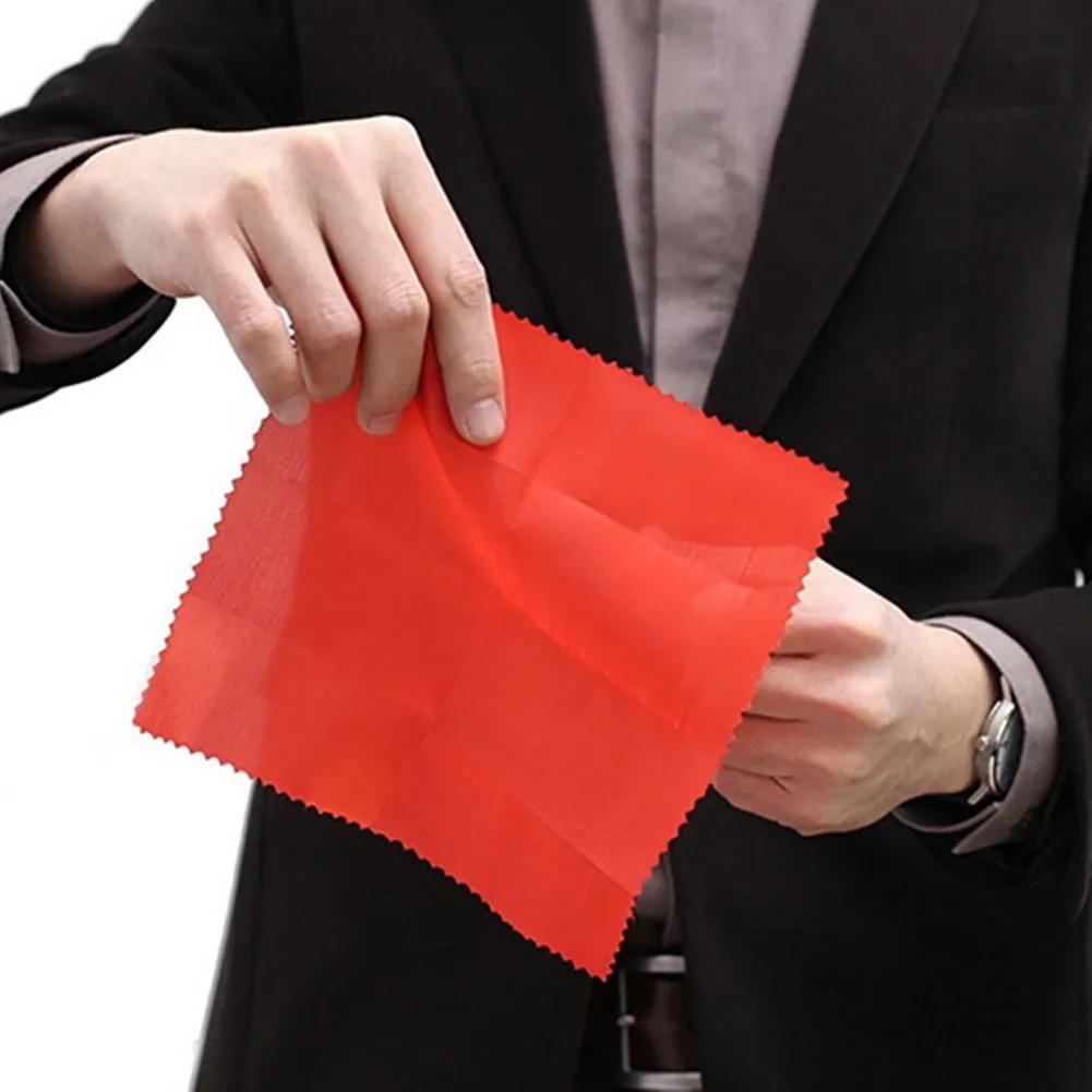 Magic Trick Props Close Up Vanish Appearing Finger Thumb Tip + Red Silk Stage Show Prop Prank Plaything Tool Novel Present