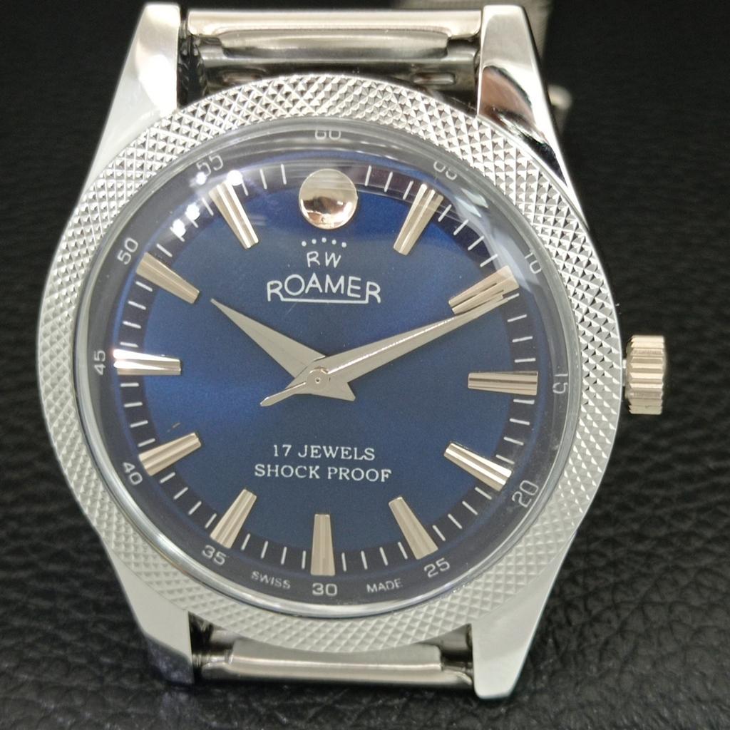 MONTRE HOMME SUISSE VINTAGE À REMONTAGE MANUEL CADRAN BLEU RECONDITIONNÉE a707125-1