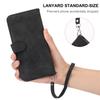 DIERFENG DF-03 Drop-proof Phone Case for iPhone 13 Mini 5.4 inch,Stand Wallet PU Leather Lines Imprinted Cell Phone Cover