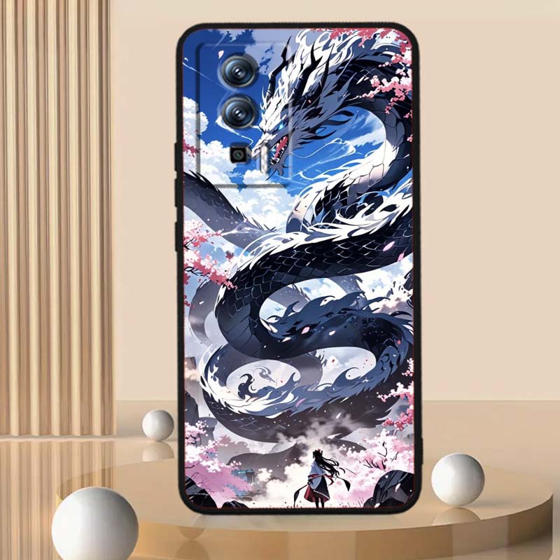 Anime Dragon Design Phone Case For Xiaomi Redmi 12 13C 12C 13 10C 9T A2 9A 9C 7A Note 10S 8T 10 9 8 Pro 4G 5G Black