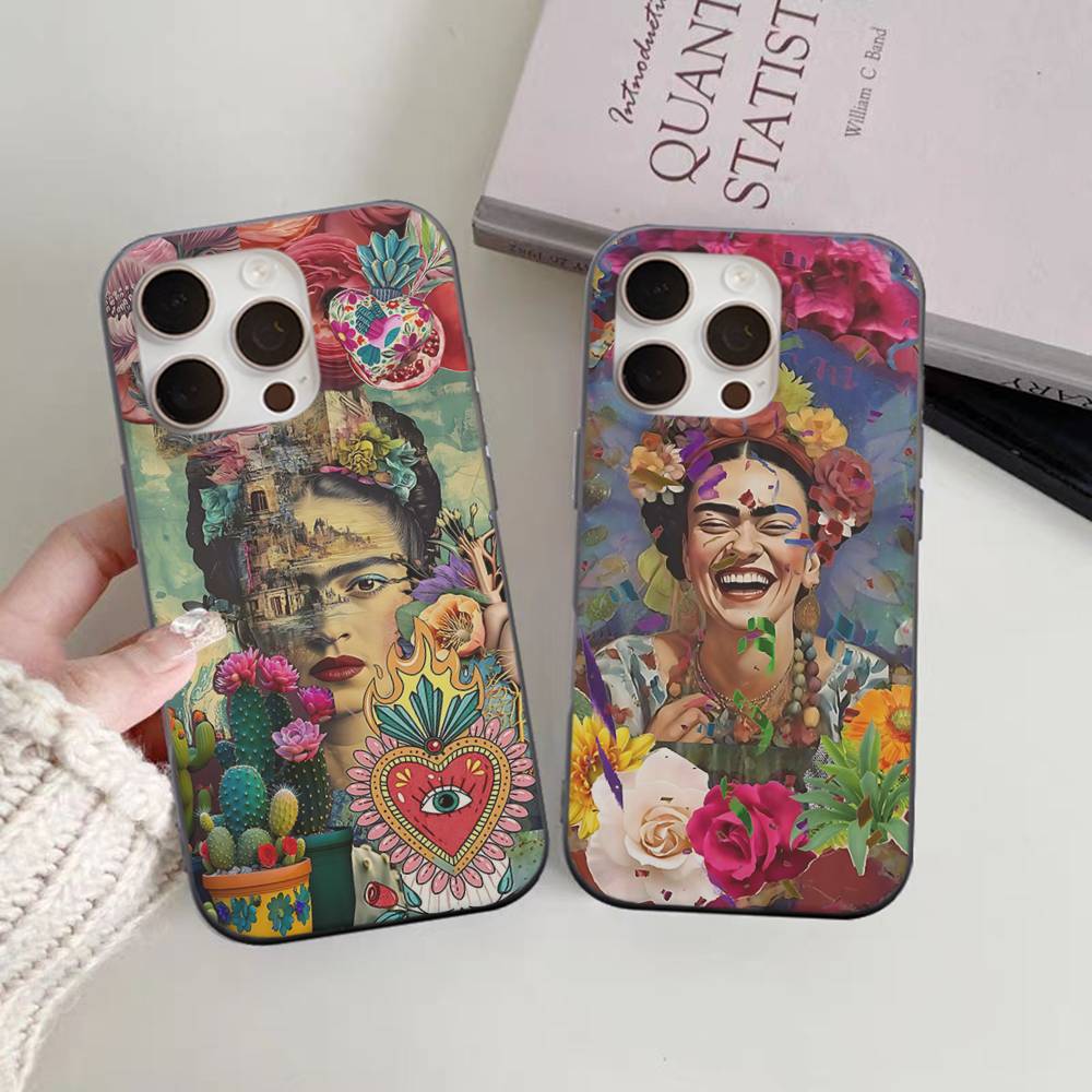 Fashion F-Frida K-KahlosS Luxury Phone Case For IPhone 17 Air 16 15 14 13 12 11 Pro Max Pro Plus Ripple Shockproof