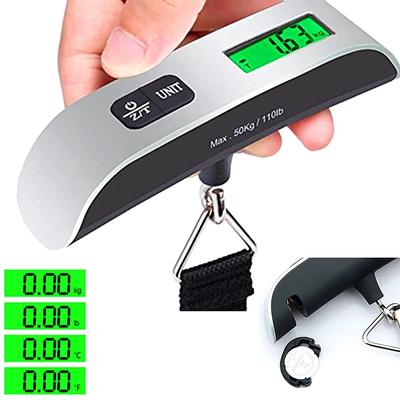 50kg Přenosná závěsná váha Elektronická ruční váha na zavazadla Digitální displej Kufr 110lb Cestovní zavazadla Taška Vážicí nástroje