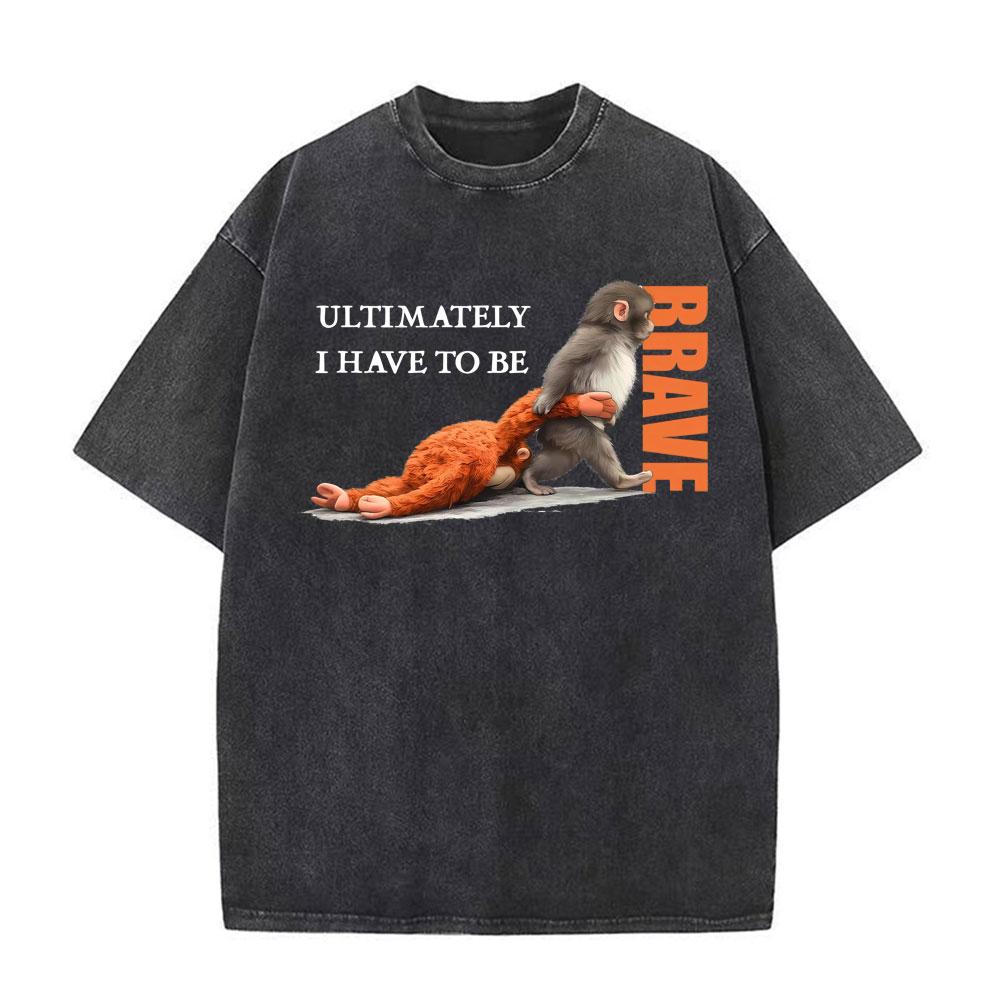 Punch The Funny Monkey Graphic T Shirt Unisex Women Clothing High Quality Crewneck Tshirts Oversized Vintage Washed Humor T Shirts