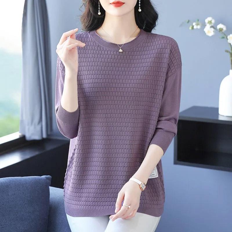 

Свитер для женщин осень зима утолщенный пуловер свитер теплый вязаный свитер длинный рукав короткий облегающий джемпер большой размер свитер топы XXXXXL фиолетовый