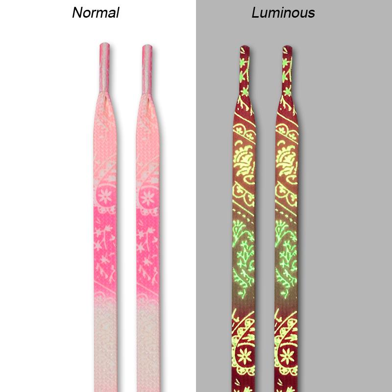 New Luminous Shoelaces for Sneakers Flat Splash-ink Shoe Laces Fluorescent Glowing Running Boot Shoelace Cool Shoestrings 1Pair