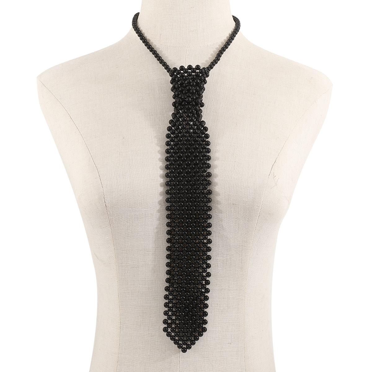 

Креативное плетеное вручную жемчужное колье-галстук, бисерное колье-галстук из сплава, аксессуары для выреза