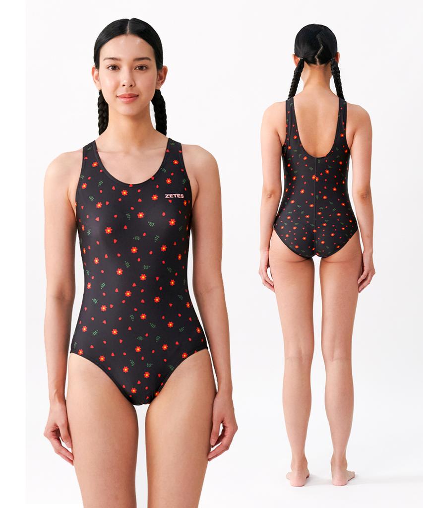 Jeteseu Women'S Splash U-Back Indoor Swimsuit Christmas Bloom L4A5014