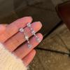 Elegant Zirconia Heart Tassel Earrings for Women - Light Luxury Versatile Studs