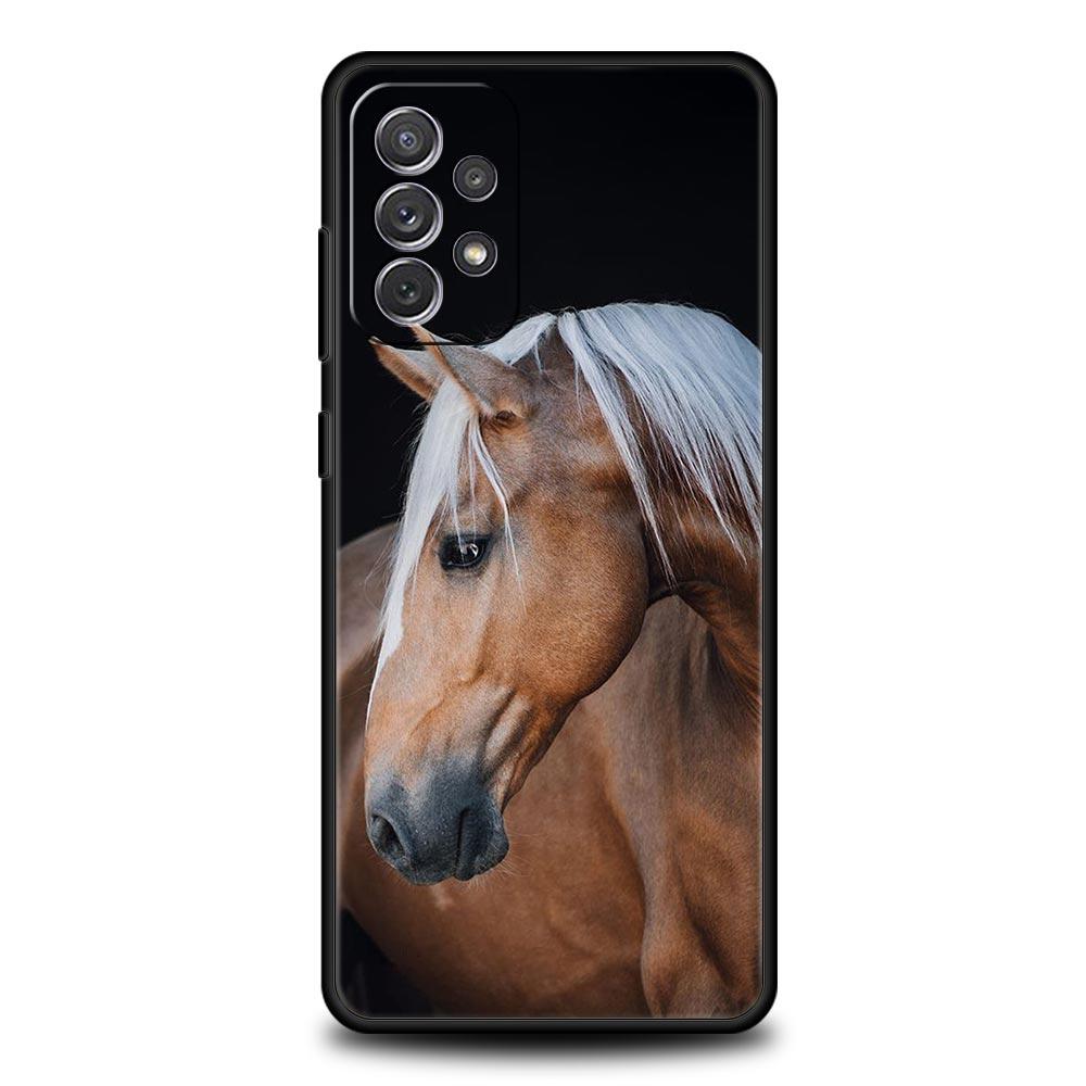 Tier Pferd Handyhülle für Samsung Galaxy A55 A35 A17 A07 A15 A13 A25 A51 A71 A72 A73 A32 A52 A52S A41 5G Weiche TPU Hülle Capas