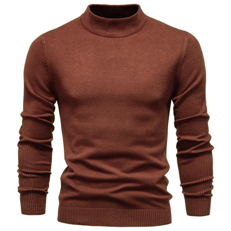 European Chic Men's High-Neck Sweater: Autumn/Winter 2025 Light Luxury Knitwear, High-End Base Layer