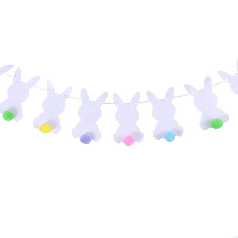 62KD Happy Easter Rabbit Bunny Ball for Banner Garland Wall Hanging Bunting Flag Deco