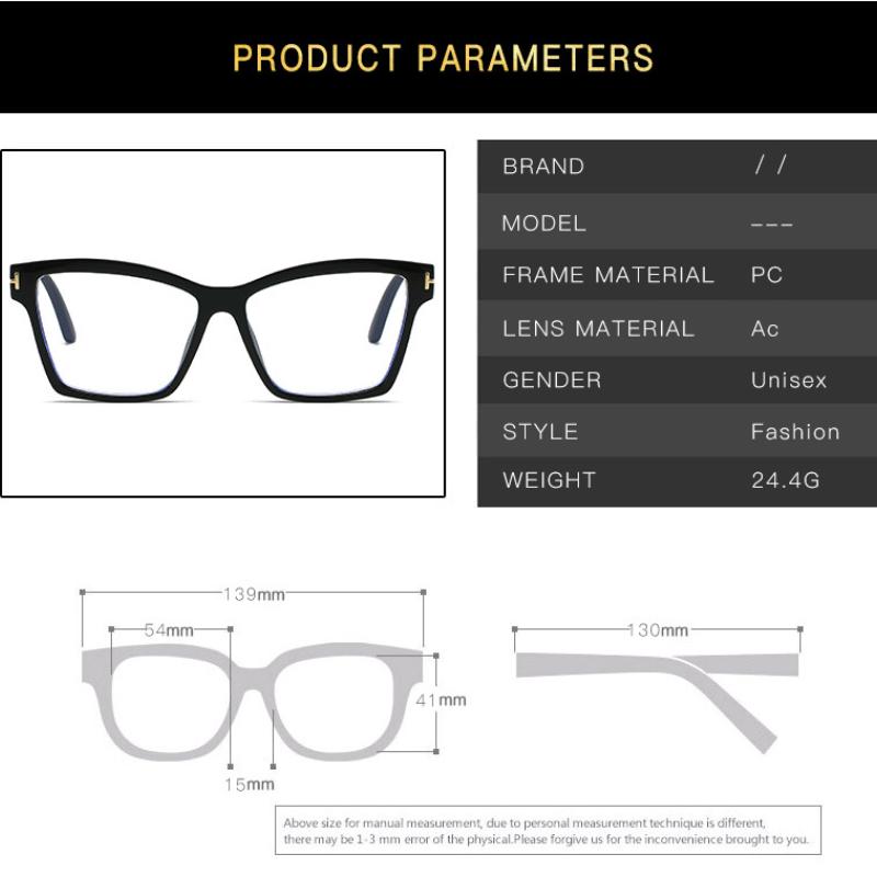 New Anti Blue Light Glasses for Women Fashionable Cat Eye Decoration Eyeglass for Men Simple Retro Eyewear Frame