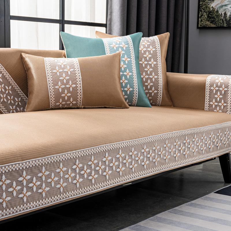 

Подушка для дивана из ледяного шелка, летняя нескользящая подушка для дивана, простой современный летний коврик, ткань 70*70cm