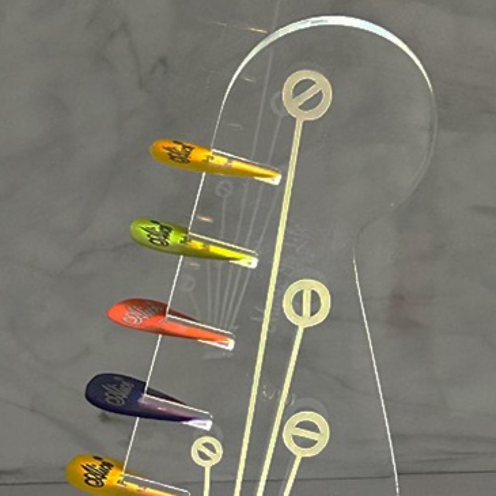 Wood Base Guitar Pick Holder Light Up Guitar Pick Storage Rack  For Guitarist
