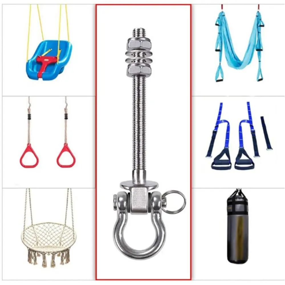 Heavy Duty Swing Hook Threaded Shaft Hanging Chair Accessories Yoga Hammock Sandbag Hook Porch
