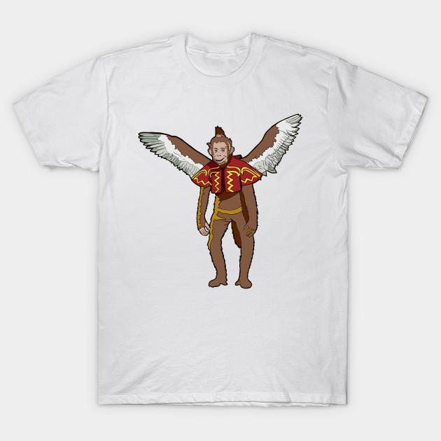 Men Black Print T-shirt Wizard Of Oz Flying Monkey No-Cut Transfer Paper Print Cotton Tshirt 3XL белый