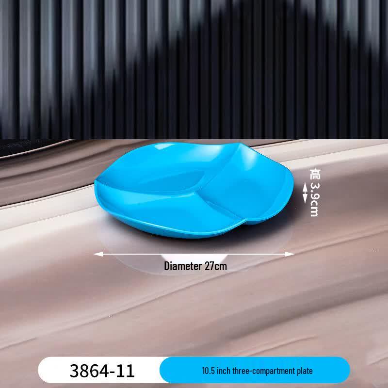 Plastic 3-Compartment Fast Food Plate