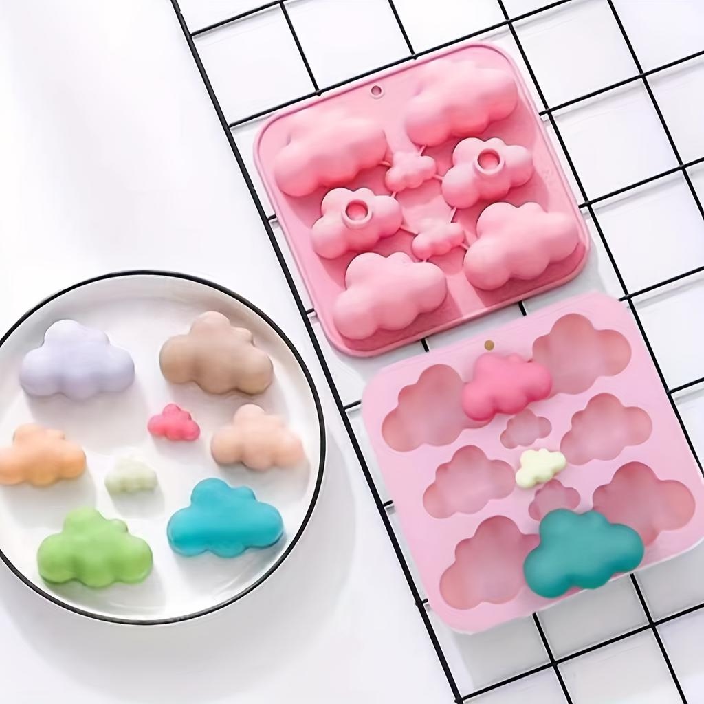 Silicone Cloud-Shaped Mold for Candles and Desserts Soap Mould Baking Tray Ice Cube Tray