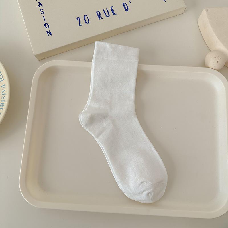 Stacked Socks - Pure Cotton Women's Loose Fit Socks Without Cuffs, No Bones, Durable, Anti-tear, Suitable for All Occasions