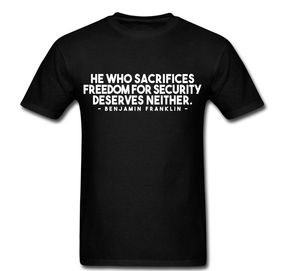 

Sacrifices Freedom For Security Deserves Neither Franklin T shirt tee XL
