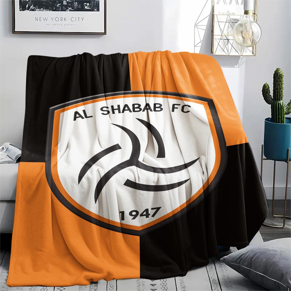 1PC Al-Shabab FC Print Flannel Blanket, High quality All Seasons, Home Decor, Warmth and Comfort, Perfect for Christmas Gifts