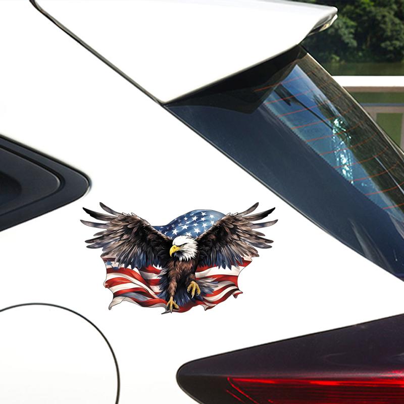 USA Whitehead Eagle Flag Reflective Decal, Premium Waterproof High Visibility Sticker for Car Motorcycle Styling
