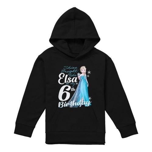 frozen Childrens/Kids Bright Like Elsa Heather 6th Birthday Hoodie