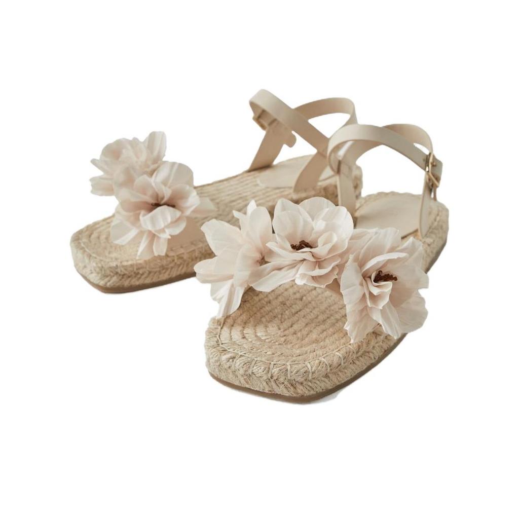 Zara Pu Fashion Comfortable Versatile Retro One Strap Sandals Women Sandals Light-Beige 2622530002