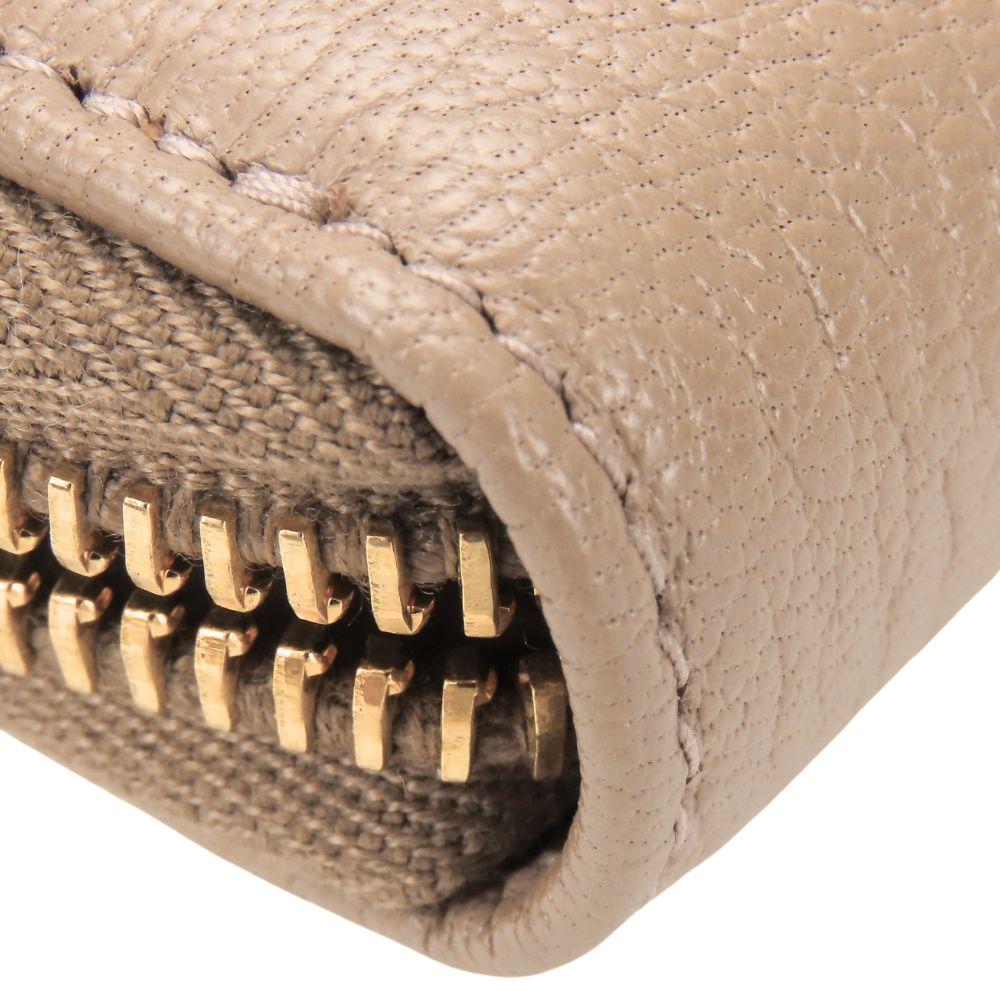 Used MIUMIU Purse Zip Around 5M0506 leather CAMMEO pink beige Dark marks color