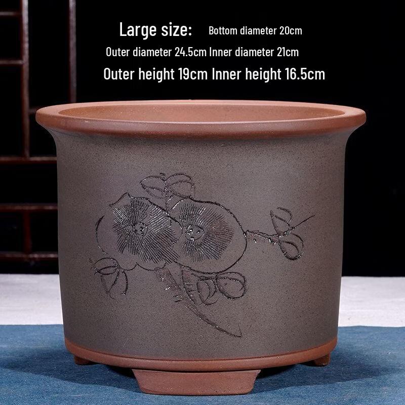 HC Zhuchuang Jingpin Large Ceramic Zisha Orchid Pot