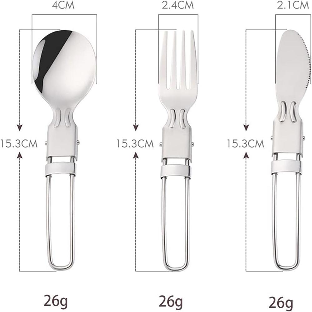 Camping Flatware Sets Stainless Steel Kitchen Accessory Spoon Fork Knife With Nylon Bag Foldable Tableware Dinnerware Set