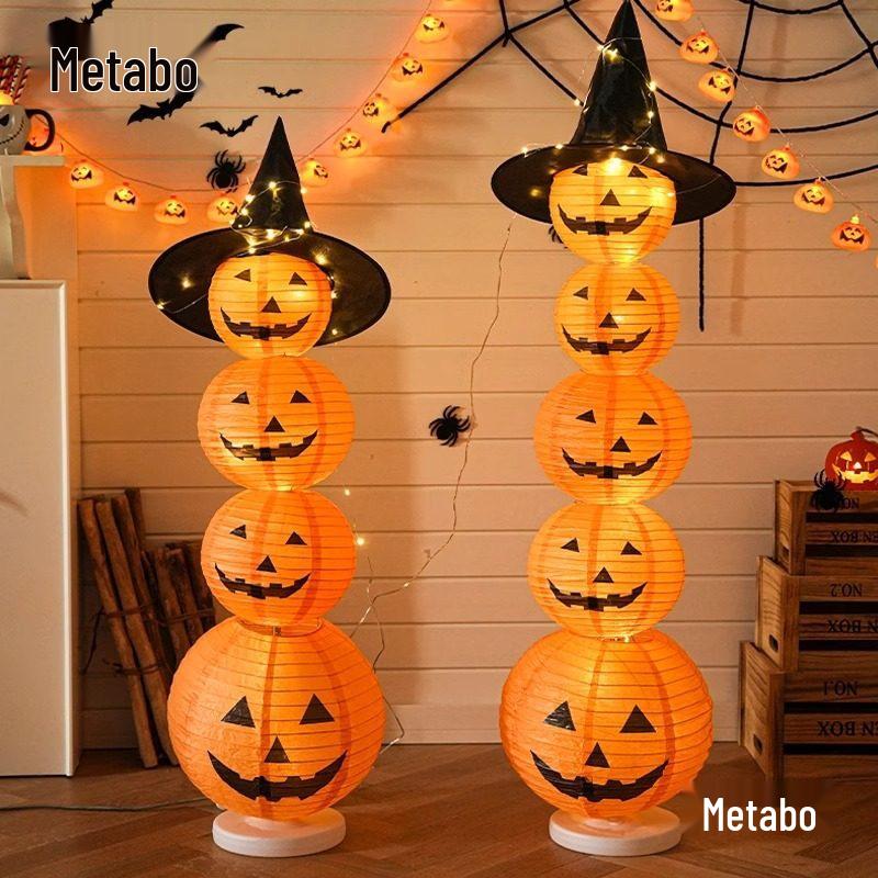 Glowing Pumpkin Lantern Halloween Decor for Doors, Shops, and Bars