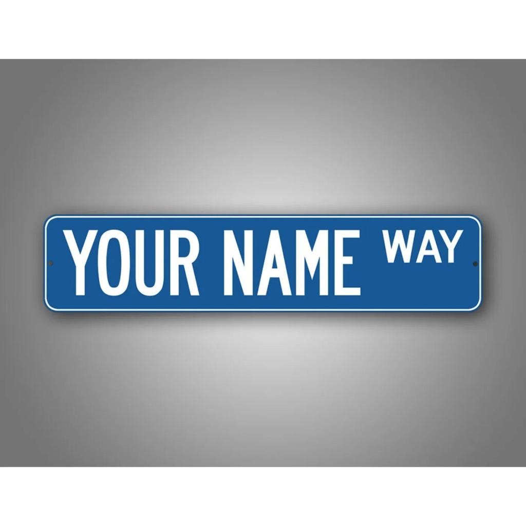 1pc Vintage Blue Street Metal Sign 4x18 Inch Wall Decor for Home Bar Man Cave