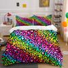 "Rainbow Leopard Print Set" Multiple Sizes Kid'S And Adults' Bedroom Exquisite 3Pc Bedding Set, Gift