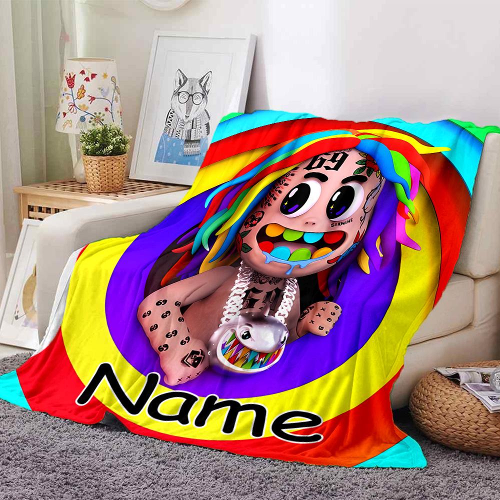 Customiz Name Personality 6ix9ine TattleTales Blanket Soft &Warm Sofa Office Bed Travel Lunch Break Blanket, Gift Suitable for All Seasons