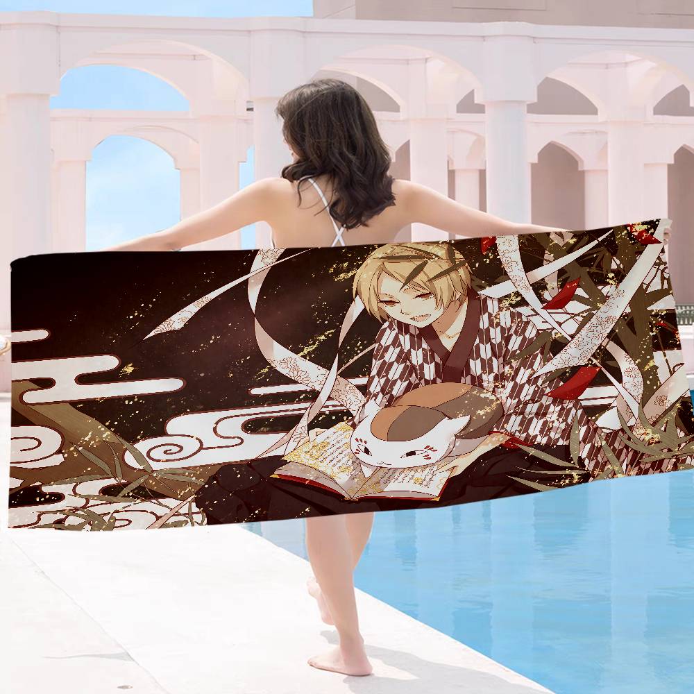 Natsume Yuujinchou Cartoon Bath Towel Microfiber Soft Water Absorbing Breathable For Girl Kids Decorative Cartoon Beach Towel