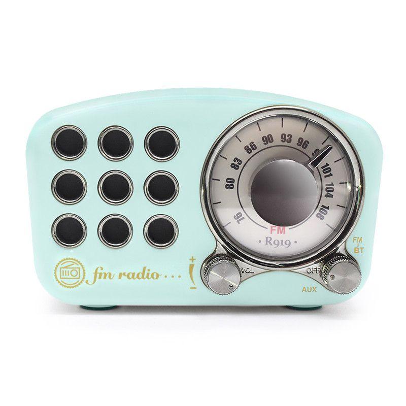 Retro Design Bluetooth Speaker with FM-Radio R919-B Blue blu